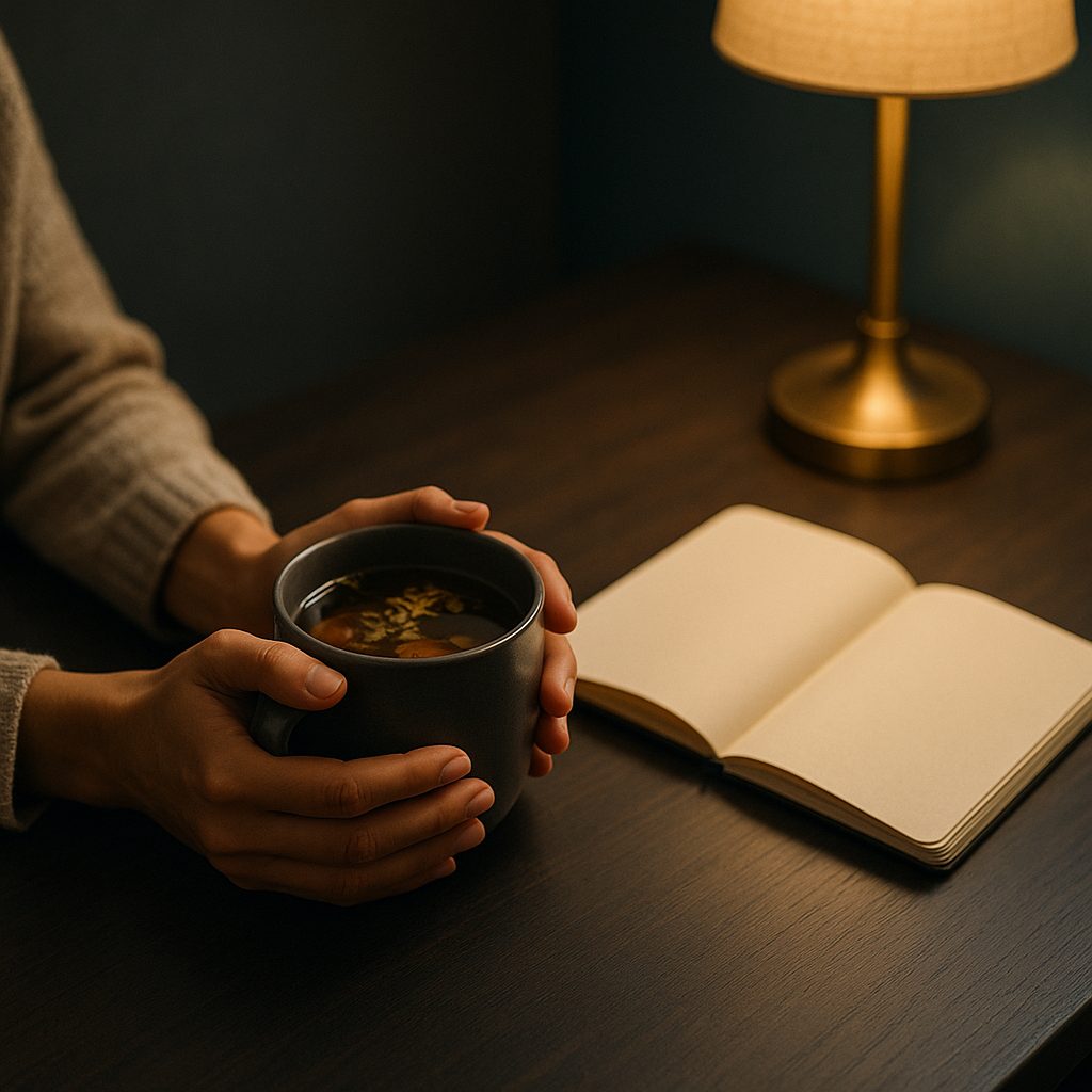 Herbal tea and journal